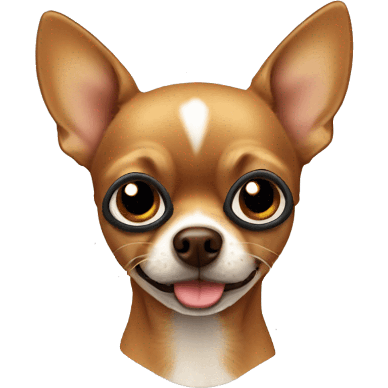 Brown chihuahua with eye patch emoji