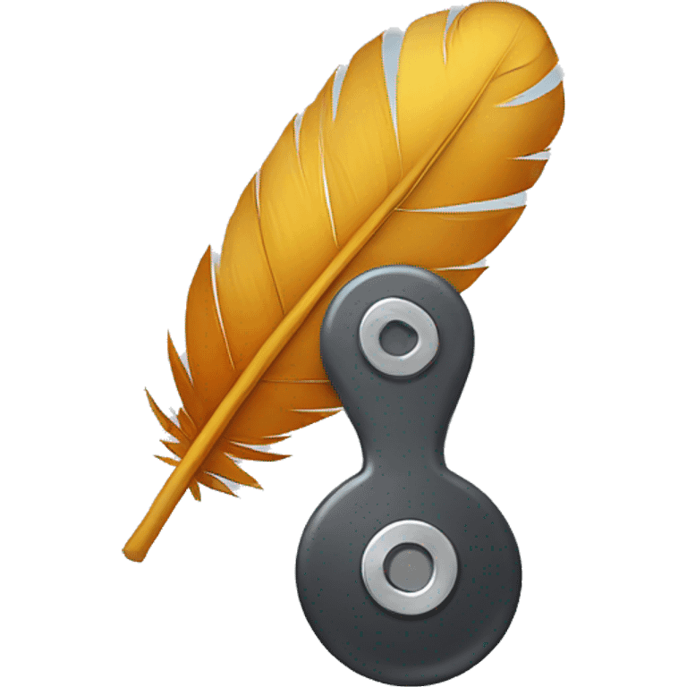 Feather with a weight  emoji