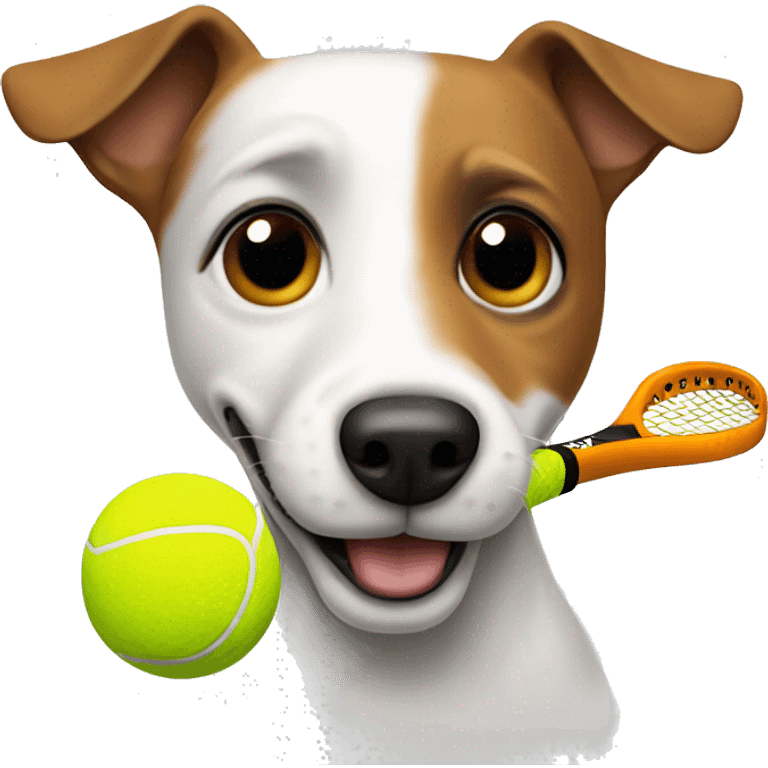 Jack russel playing tennis emoji