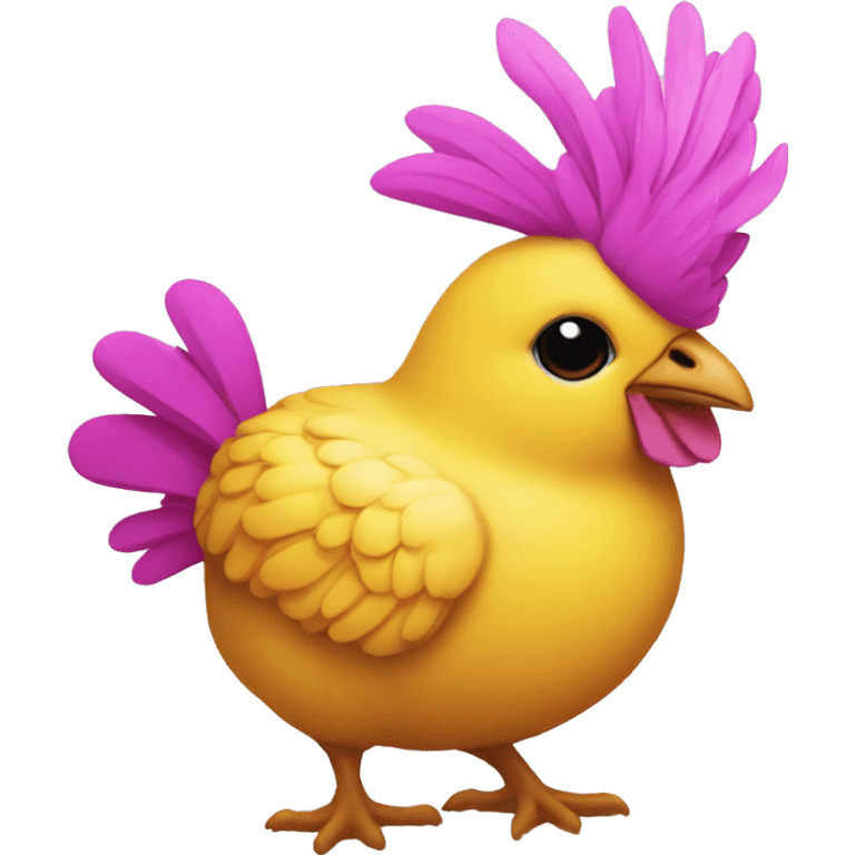 conejito rosado, pollito amarillo emoji