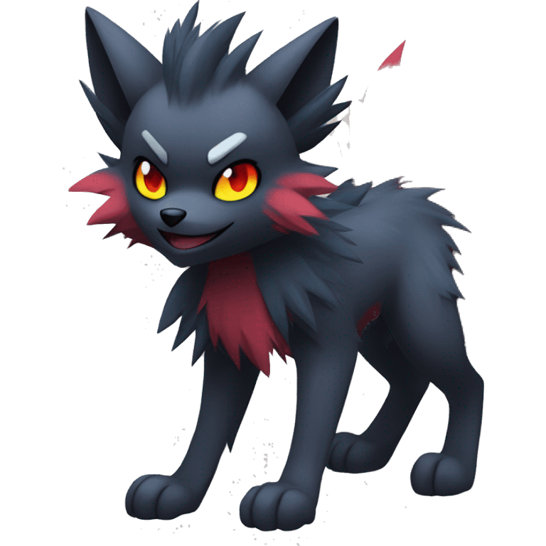 Cool Edgy Zorua-Zoroark-Mightyena full body emoji