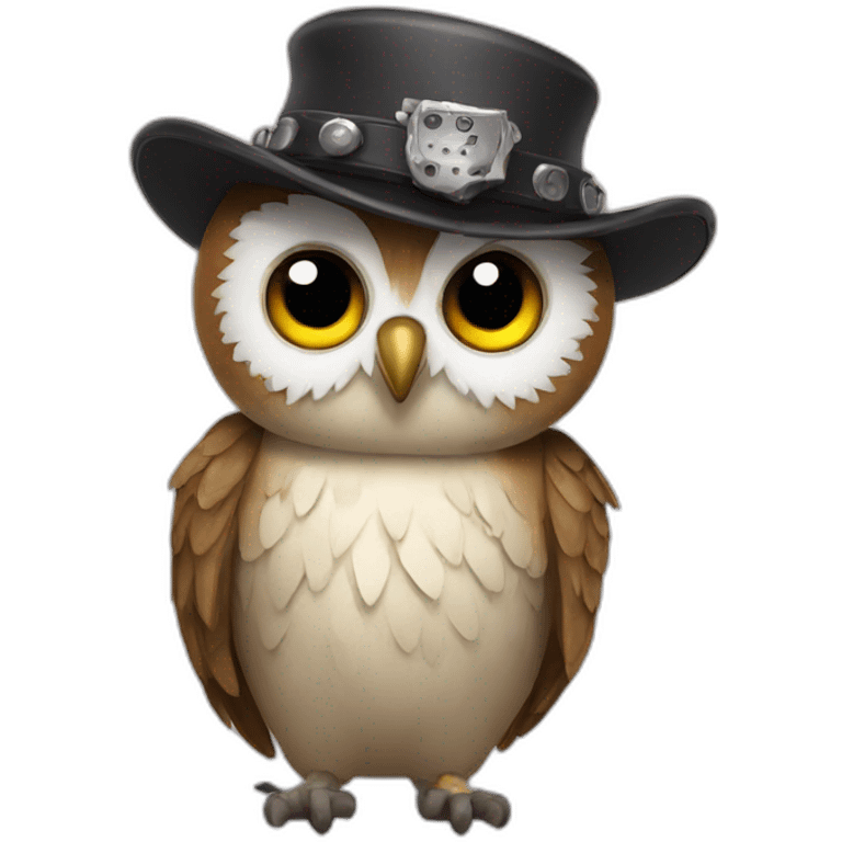 Owl with punk hat emoji