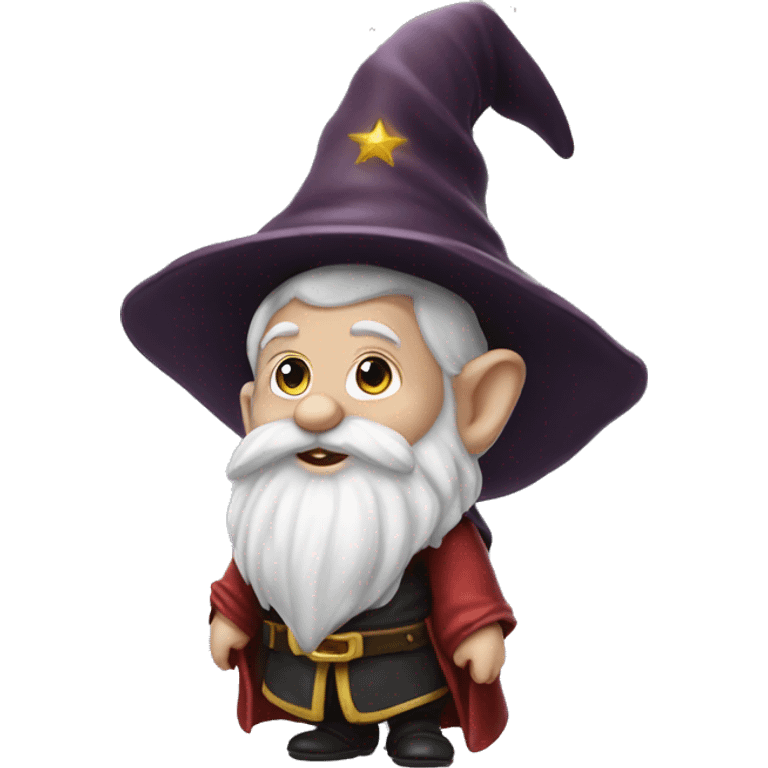 gnome that is dressed up like a wizard but also looks like a bean emoji