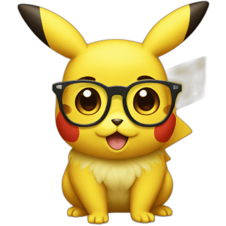 pikachu with glasses emoji