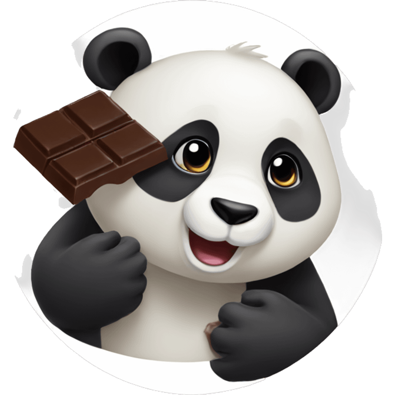 Panda eating choclate emoji