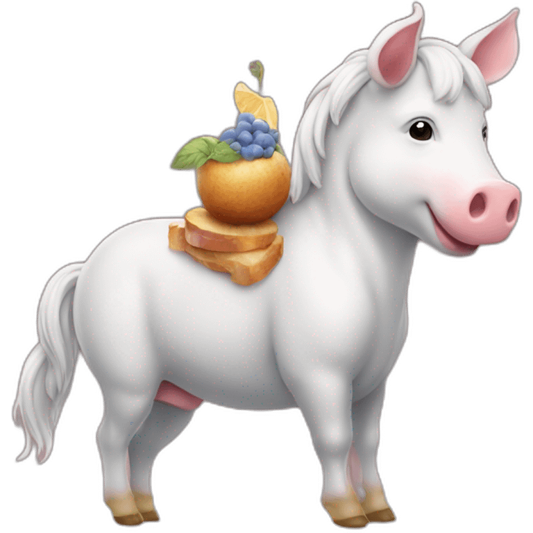 Un cochon sur une licorne emoji