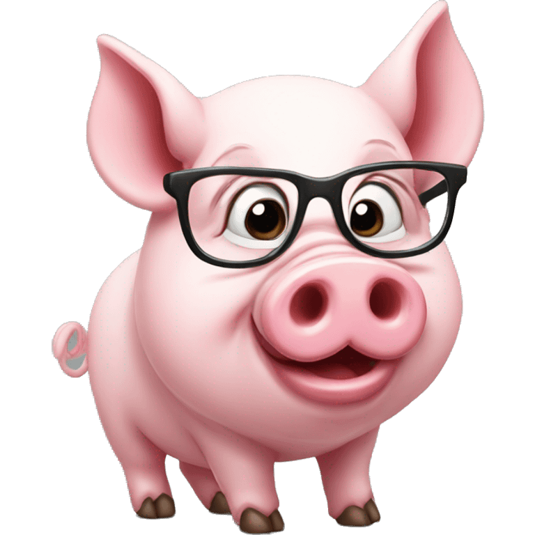 cute pig with glasses emoji