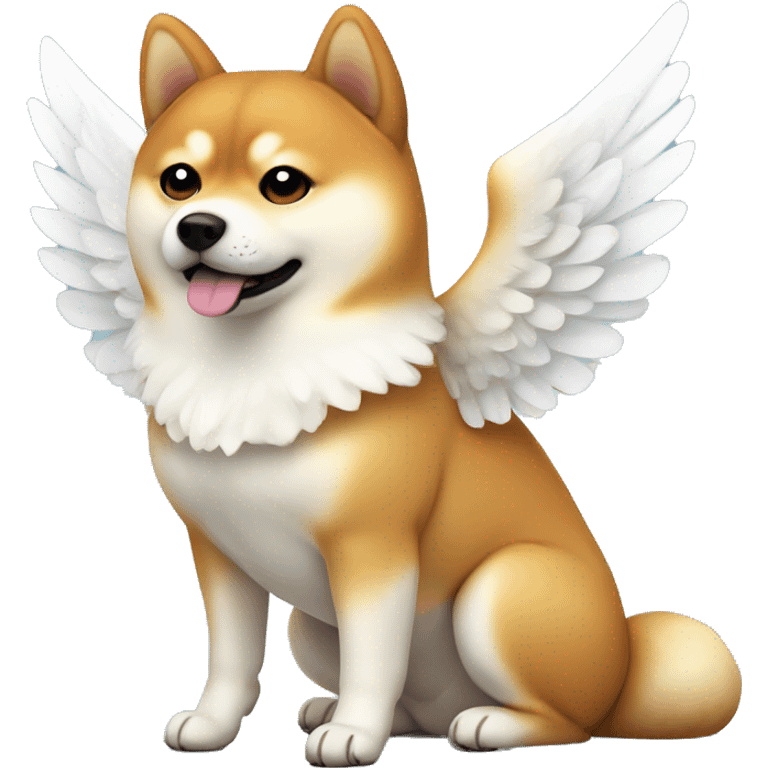 Fat Shiba inu with angel wings  emoji