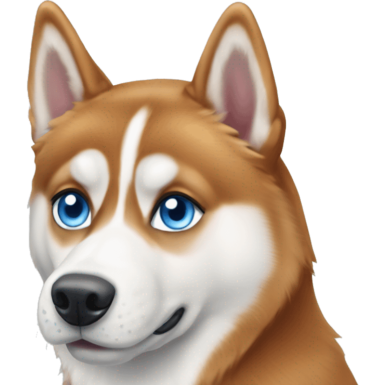 Ginger dog Siberian husky with blue eyes emoji