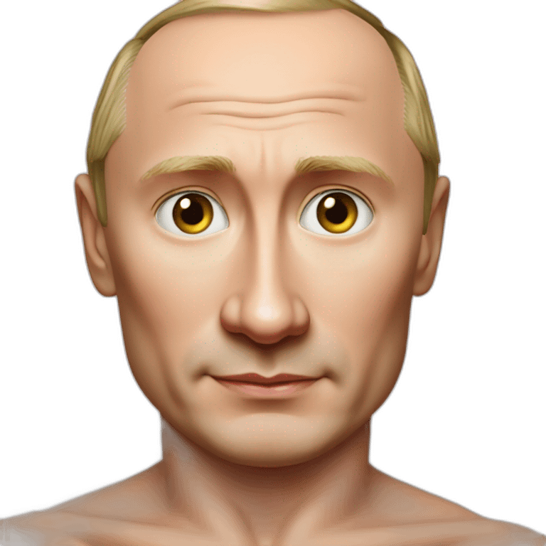 vladimir putin wearing a swimming trunk hyperrealistic emoji