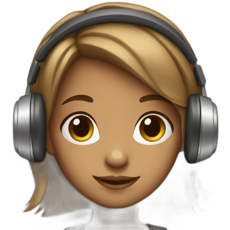 Girl wearing headphones emoji