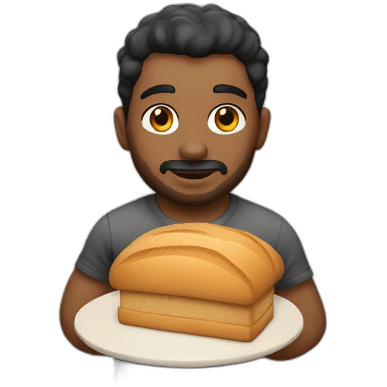 a men with bread and have tatto emoji