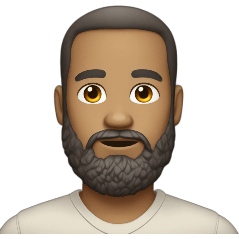 Confident bearded man in shirt with light skin tone emoji