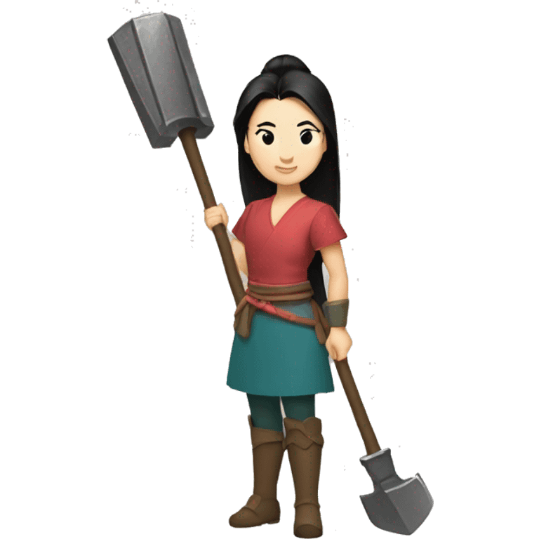 Mulan with pickhammer emoji