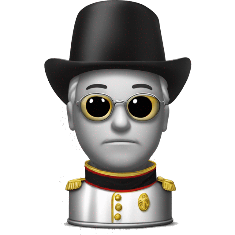 Plain unlabeled silver beer can wearing a Napoleon Bonaparte outfit emoji