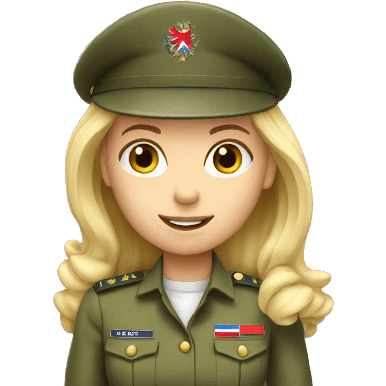 Blond girl in czech army uniform  emoji