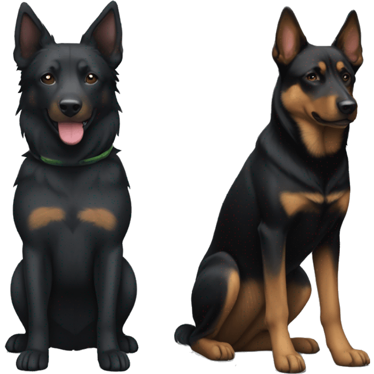 Black australian kelpie and german shepherd mix dog body emoji