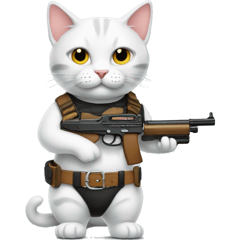 Cat wearing a gun belt emoji