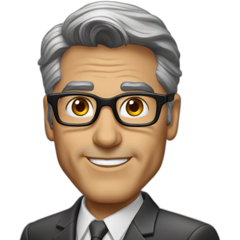 George clooney innovation consultant wearing glasses emoji