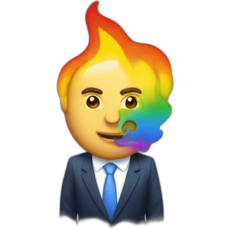 netanyahu burning lgbt rainbow emoji