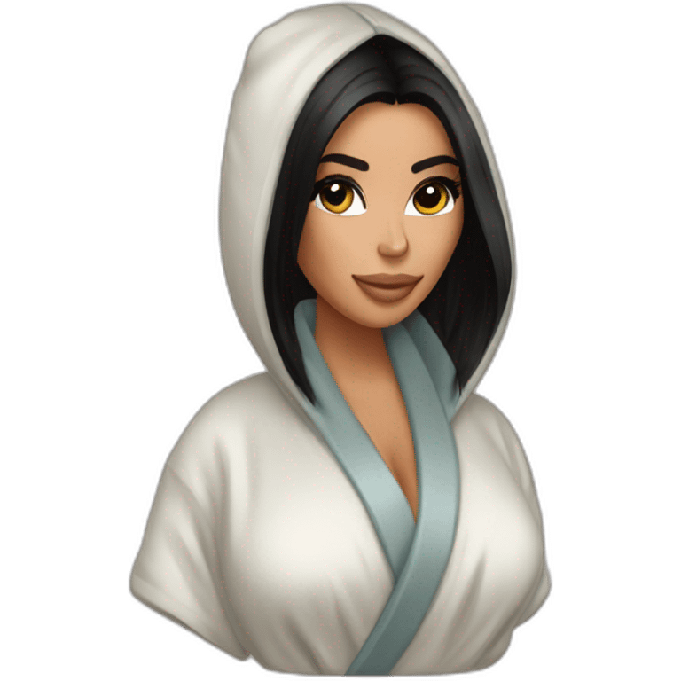 Kim kardashian in a bathrobe emoji