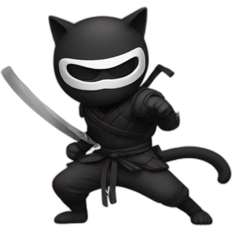 Black and white Ninja the cat emoji