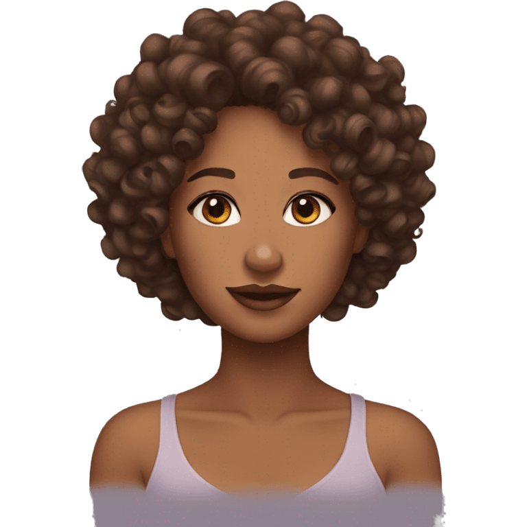 a brown skin curly hair queen emoji