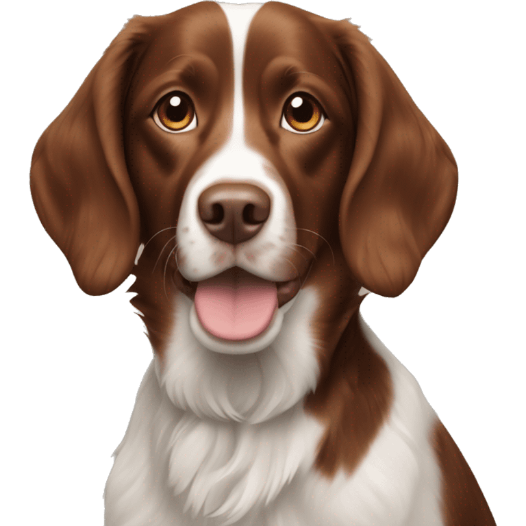 Black and brown haired Brittany spaniel dog emoji