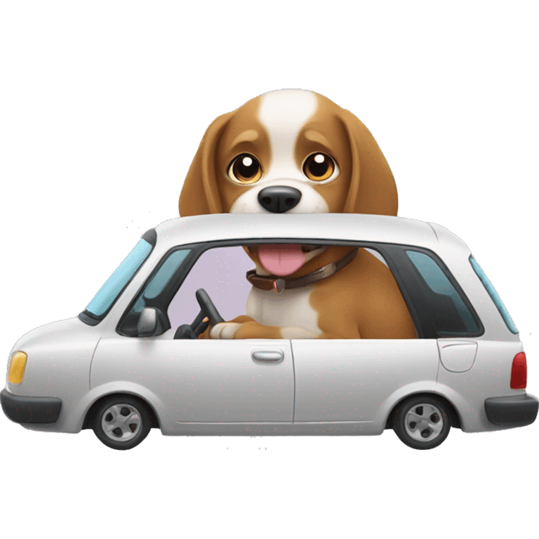 Dog in car emoji