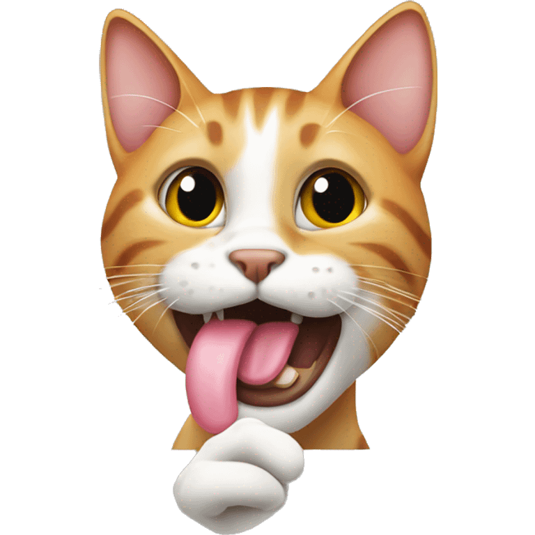 Cat licking paw  emoji