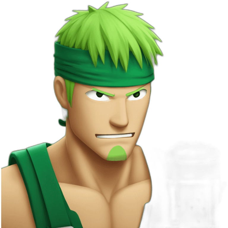 Zoro buvant une bière emoji