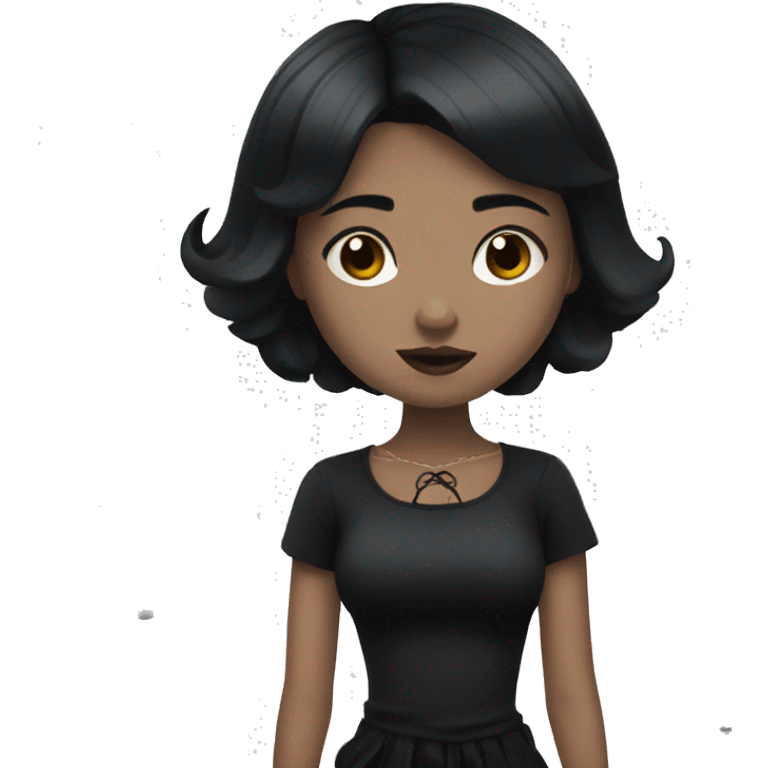 Goth girl with short black hair emoji