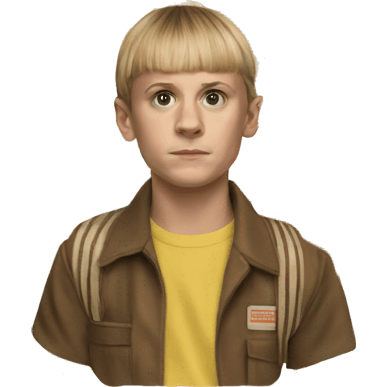 Eleven from stranger things earing eggo waffles emoji