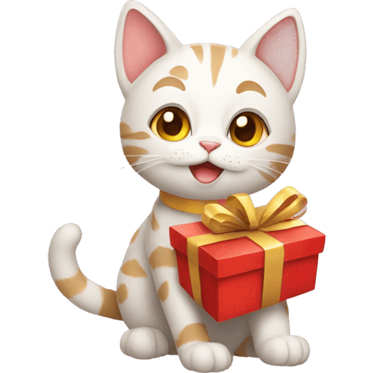 cat with gift emoji