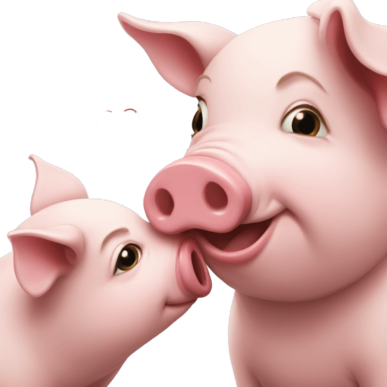 pigs kissing emoji