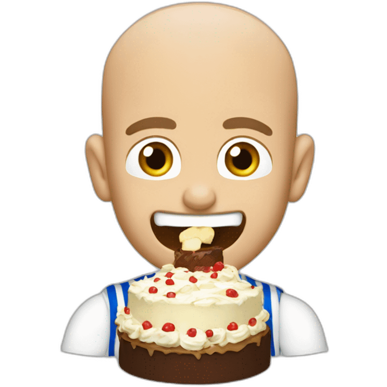 Zinedine Zidane eating a cake emoji