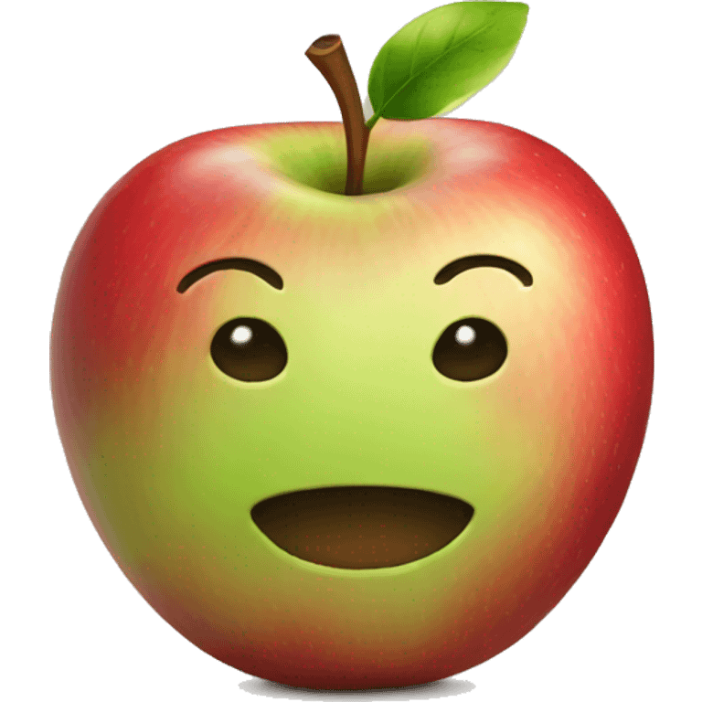 Apple with face and black limbs emoji