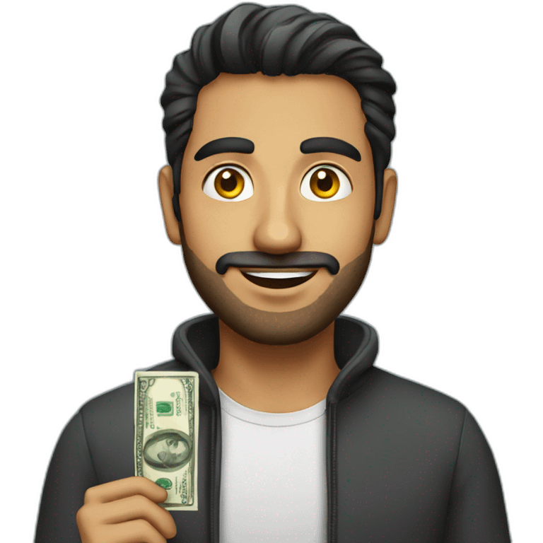 pakistani guy with money emoji