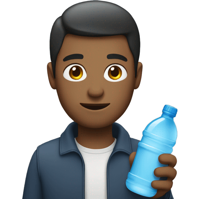 man with a water bottle in hand emoji