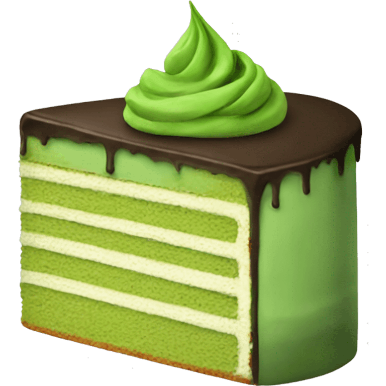 Delicious matcha cake emoji