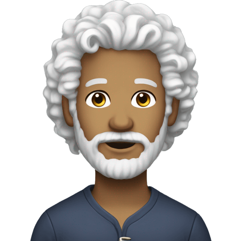 Pastor white curly hair beard emoji