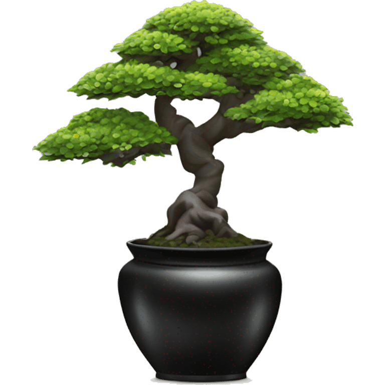 Bonsai tree in a black vase emoji