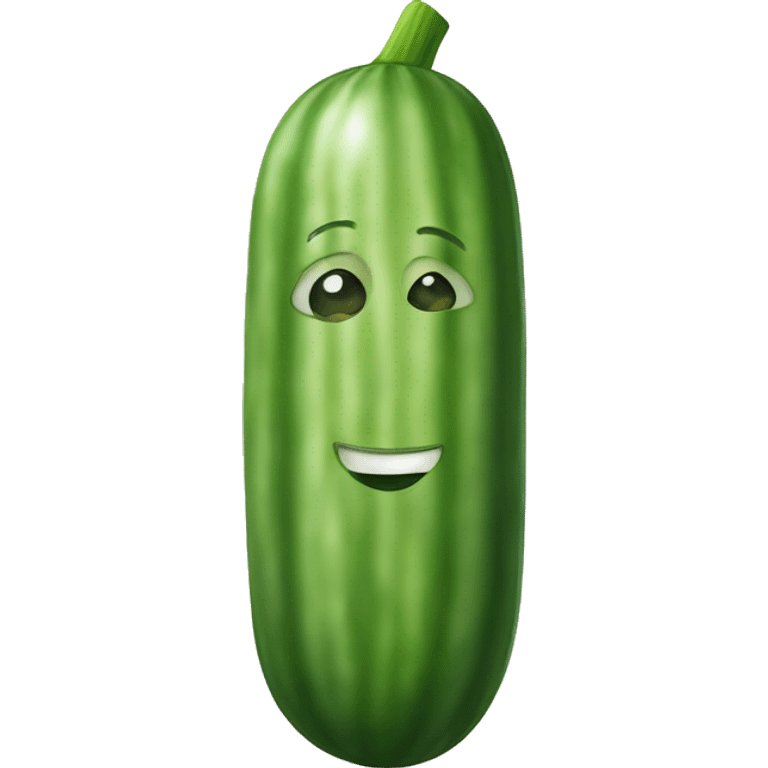 Cucumber with a face emoji