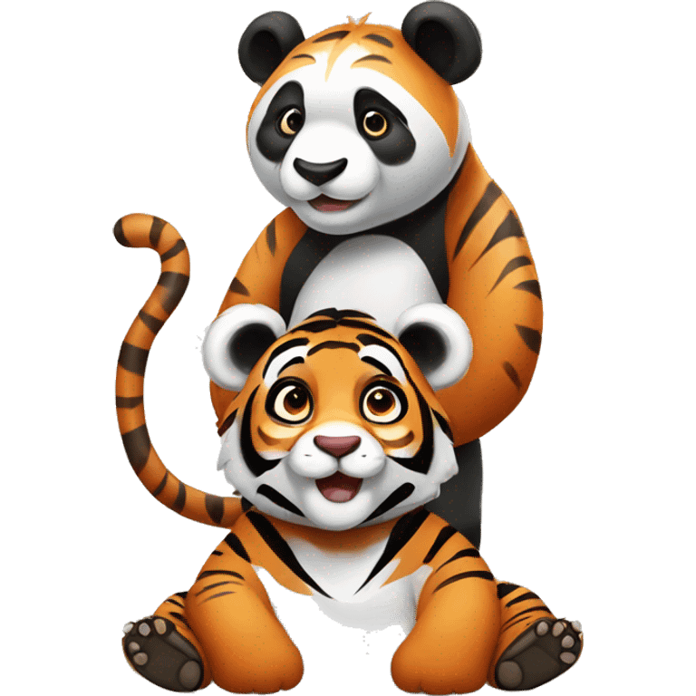 Panda and tiger  emoji