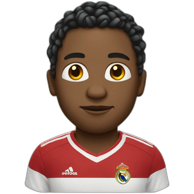 Black man with braids in ronaldo football t shirt emoji