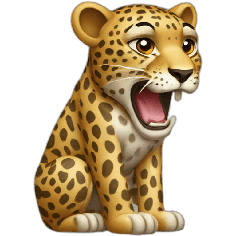 crying leopard emoji