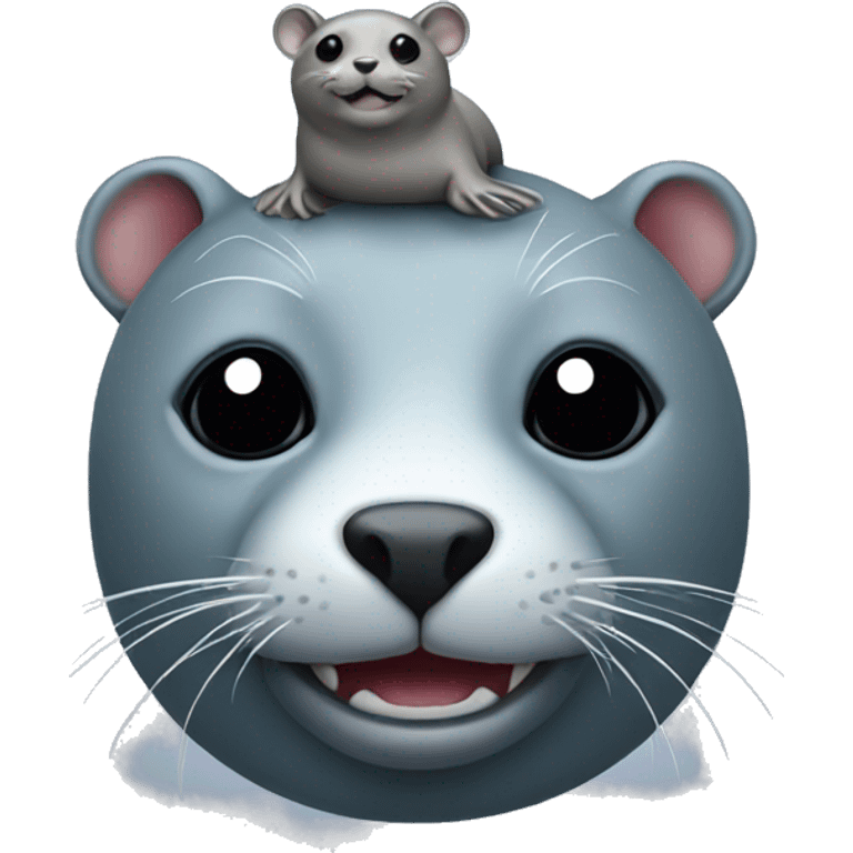 Seal with a rat on its head emoji