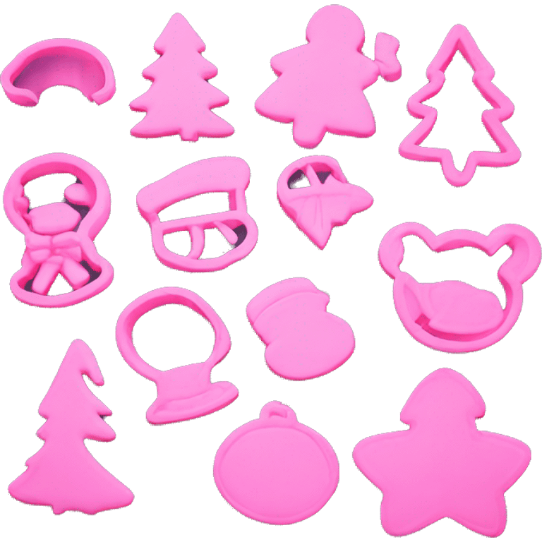 Pink Christmas cookie cutters emoji