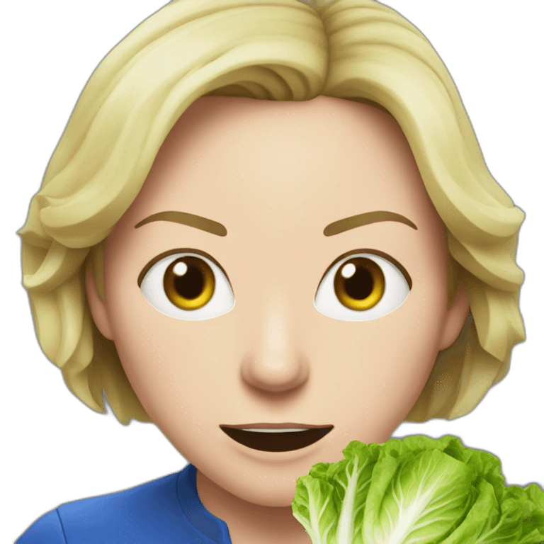 liz truss fighting a lettuce emoji