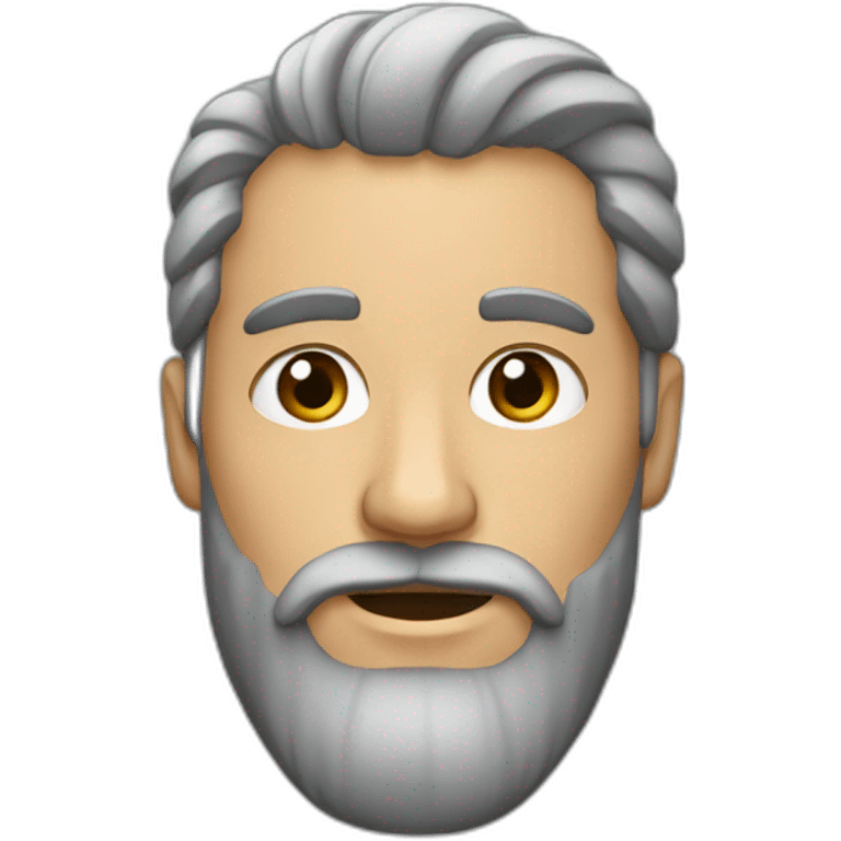 Hombre pelo gris y barba perilla emoji